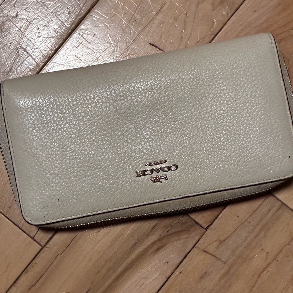 Coach Tan Leather Zip Wallet